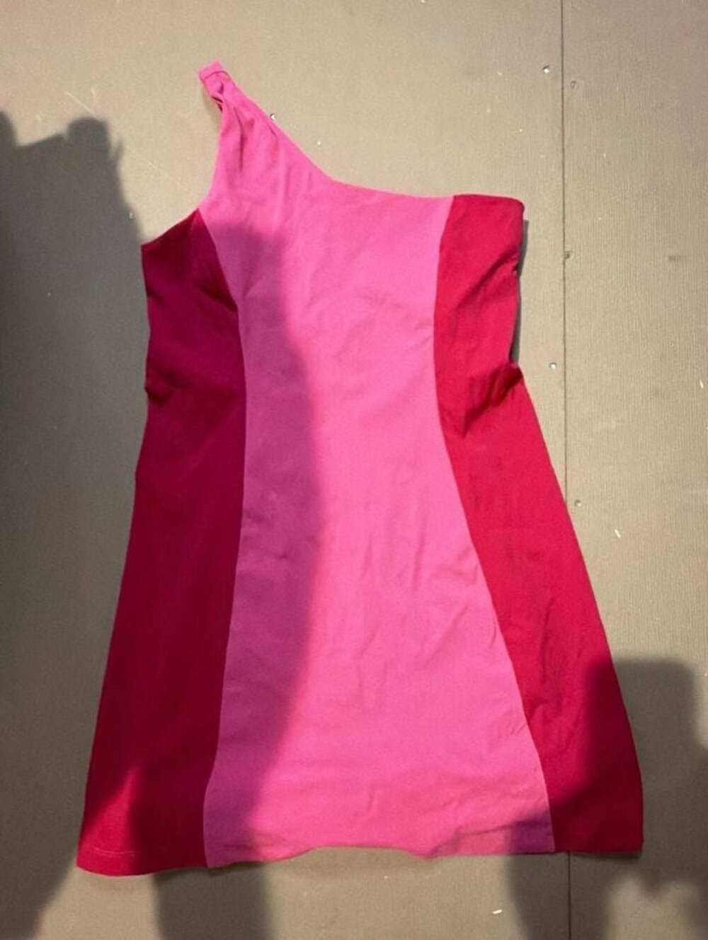 Outdoor Voices One Shoulder Dress Azalea Ruby Color Block Medium